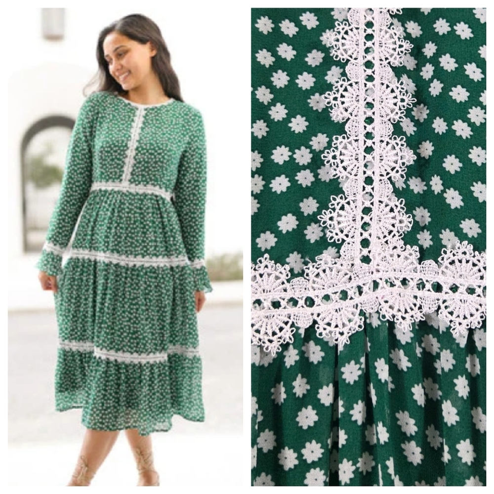 Dainty Jewells Summer Daze Floral Lace Tiered Dress